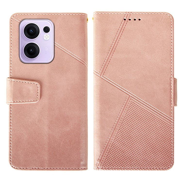 IDEWEI For Oppo Reno13 F 5G Case Leather Wallet Phone Cover Stand Calf Texture - Pink