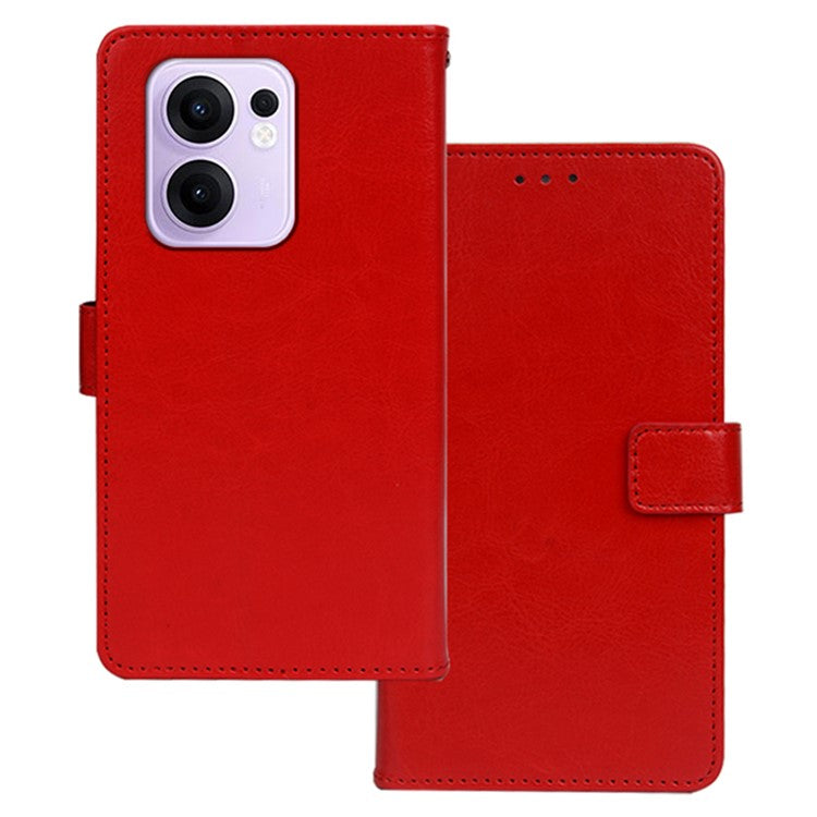 IDEWEI For Oppo Reno13 F 5G Case Wallet Leather Phone Cover Crazy Horse Texture - Red
