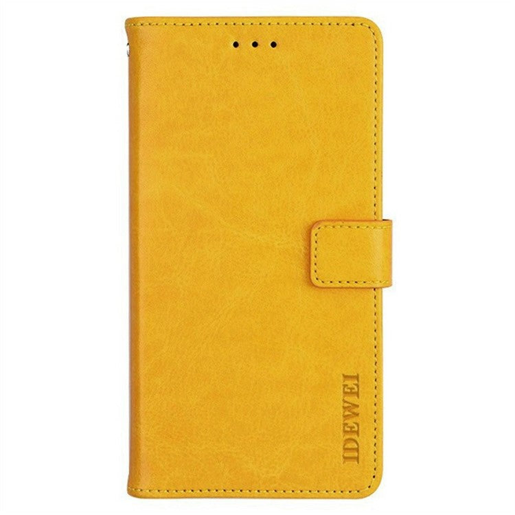 IDEWEI For Oppo Reno13 F 5G Stand Case Crazy Horse Texture Leather Phone Cover - Yellow