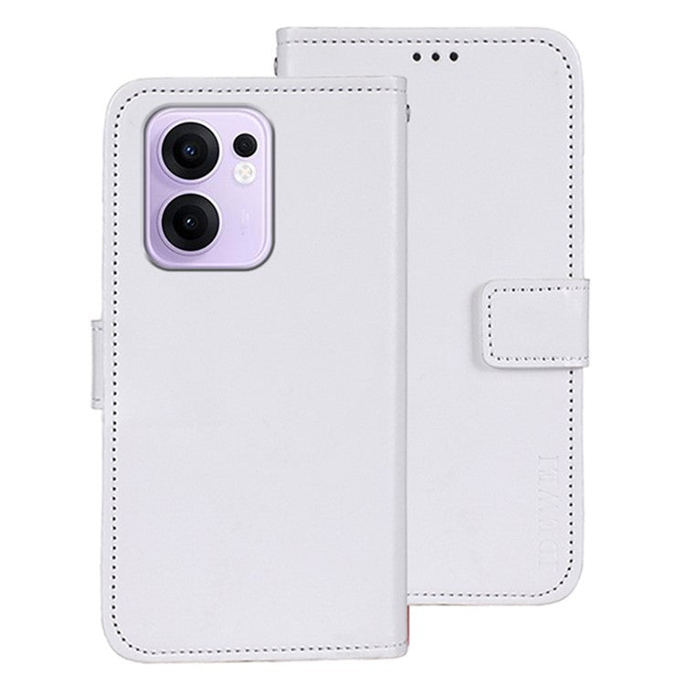 IDEWEI For Oppo Reno13 F 5G Stand Case Crazy Horse Texture Leather Phone Cover - White