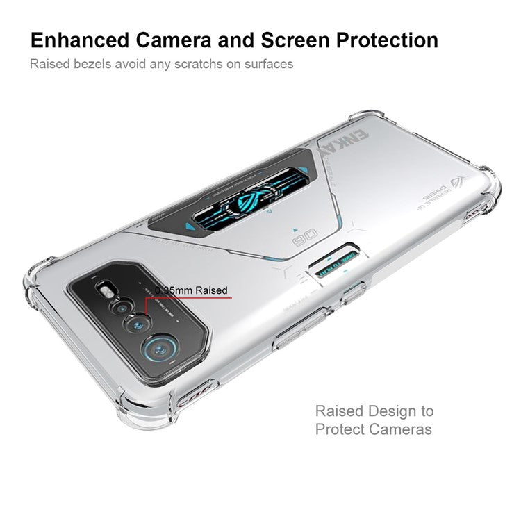 ENKAY HAT PRINCE For Asus ROG Phone 6 Pro 5G Reinforced Corner Clear Phone Case Flexible TPU Anti-slip Strip Edge Protective Cover