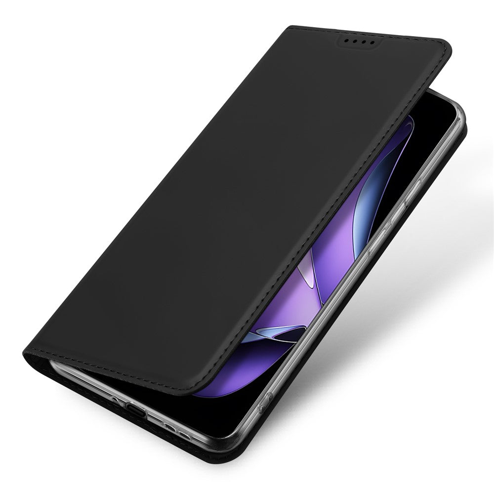 For Oppo Reno13 F 4G / Oppo Reno13 F 5G Case DUX DUCIS Skin Pro Series Leather Stand Cover Card Holder - Black