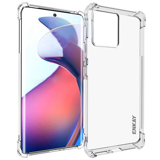 ENKAY HAT PRINCE For Motorola Moto S30 Pro 5G Thickened Corners TPU Case Anti-slip Strip Edge Shockproof Phone Cover