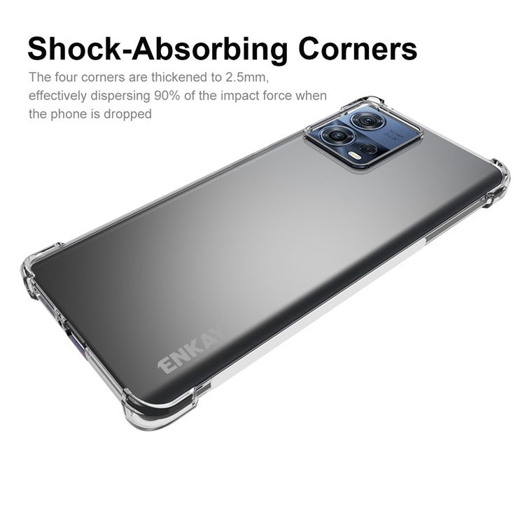 ENKAY HAT PRINCE For Motorola Moto S30 Pro 5G Thickened Corners TPU Case Anti-slip Strip Edge Shockproof Phone Cover
