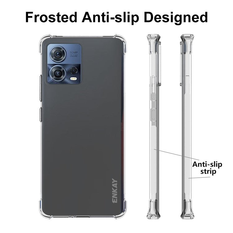 ENKAY HAT PRINCE For Motorola Moto S30 Pro 5G Thickened Corners TPU Case Anti-slip Strip Edge Shockproof Phone Cover