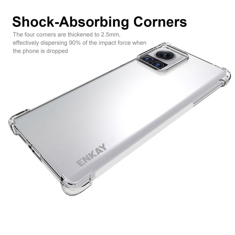 ENKAY HAT PRINCE For Motorola Moto X30 Pro 5G / Edge 30 Ultra 5G Thickened Corners Phone Case Anti-drop TPU Cover with Anti-slip Strip Edge