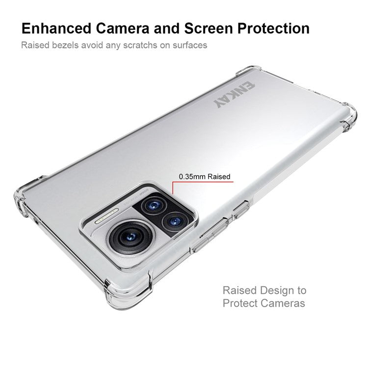 ENKAY HAT PRINCE For Motorola Moto X30 Pro 5G / Edge 30 Ultra 5G Thickened Corners Phone Case Anti-drop TPU Cover with Anti-slip Strip Edge