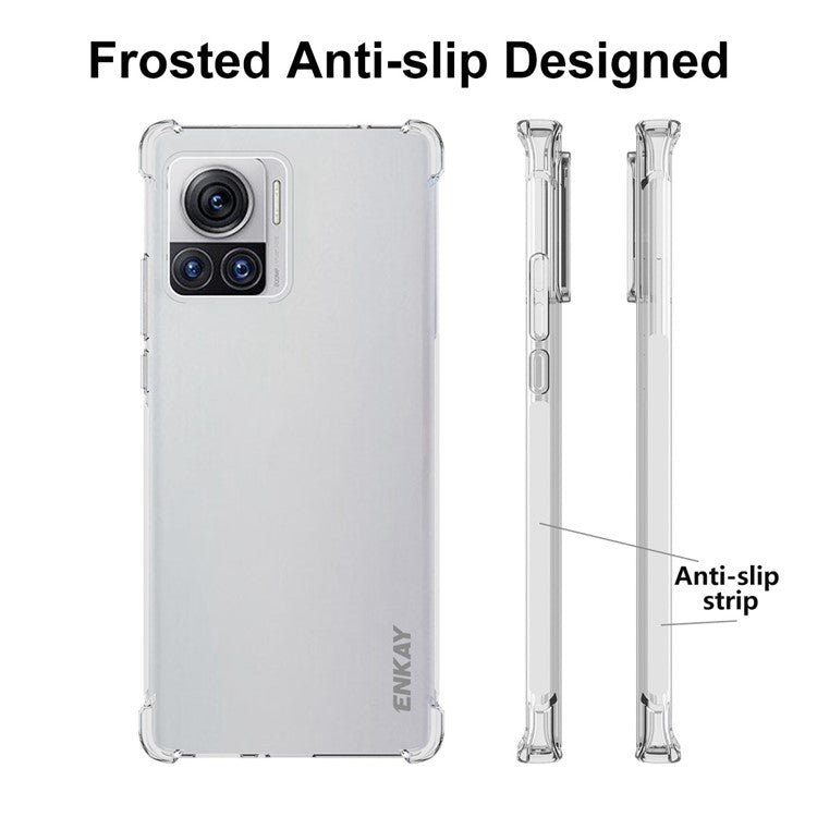 ENKAY HAT PRINCE For Motorola Moto X30 Pro 5G / Edge 30 Ultra 5G Thickened Corners Phone Case Anti-drop TPU Cover with Anti-slip Strip Edge