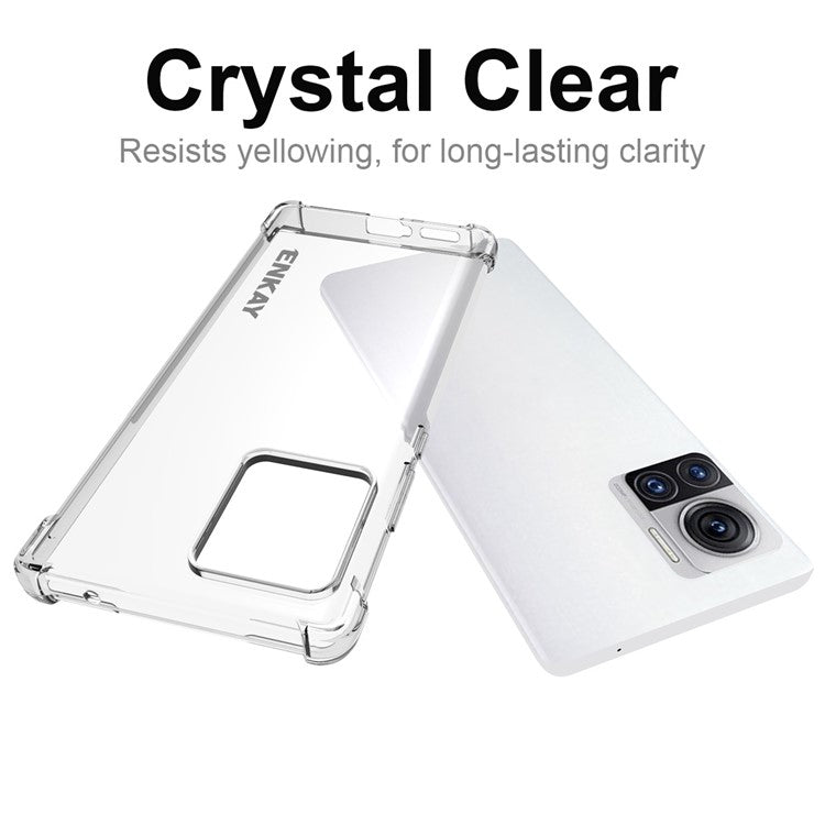 ENKAY HAT PRINCE For Motorola Moto X30 Pro 5G / Edge 30 Ultra 5G Thickened Corners Phone Case Anti-drop TPU Cover with Anti-slip Strip Edge