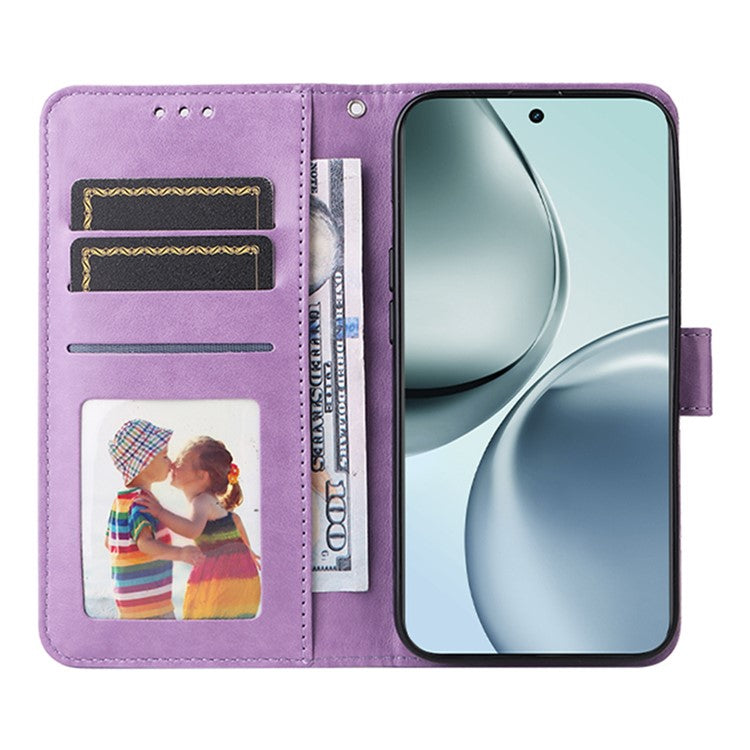 For Realme 14 Pro+ 5G Case Sunflower Imprint Leather Wallet Phone Cover - Purple
