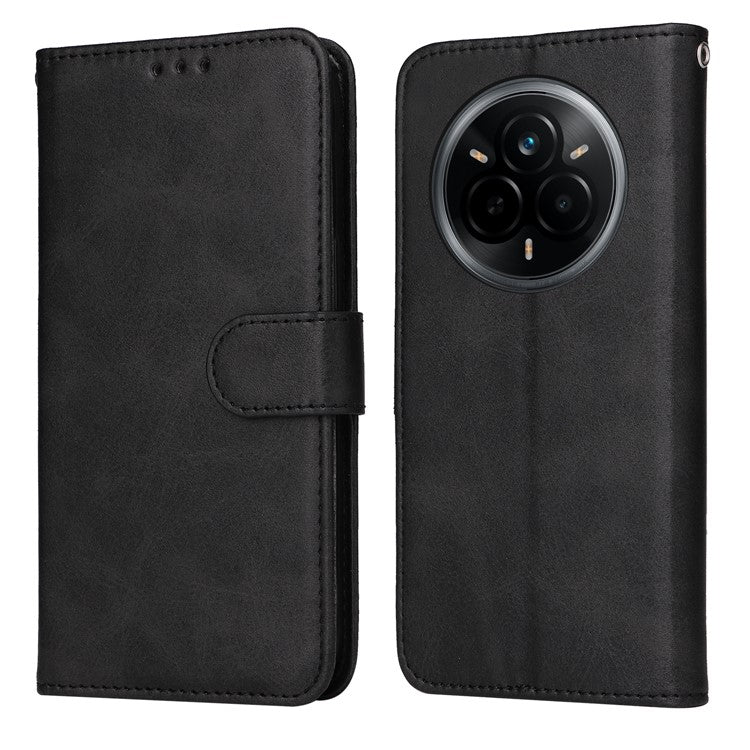 For Realme 14 Pro 5G Case Wallet PU Leather Folio Flip Phone Cover - Black