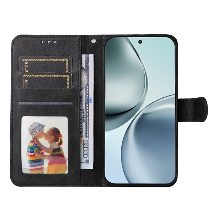 For Realme 14 Pro 5G Case Wallet PU Leather Folio Flip Phone Cover - Black