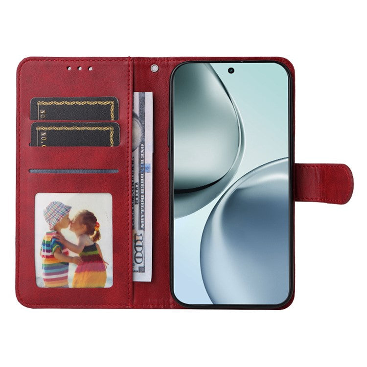 For Realme 14 Pro+ 5G Case Wallet PU Leather Folio Flip Phone Cover - Red