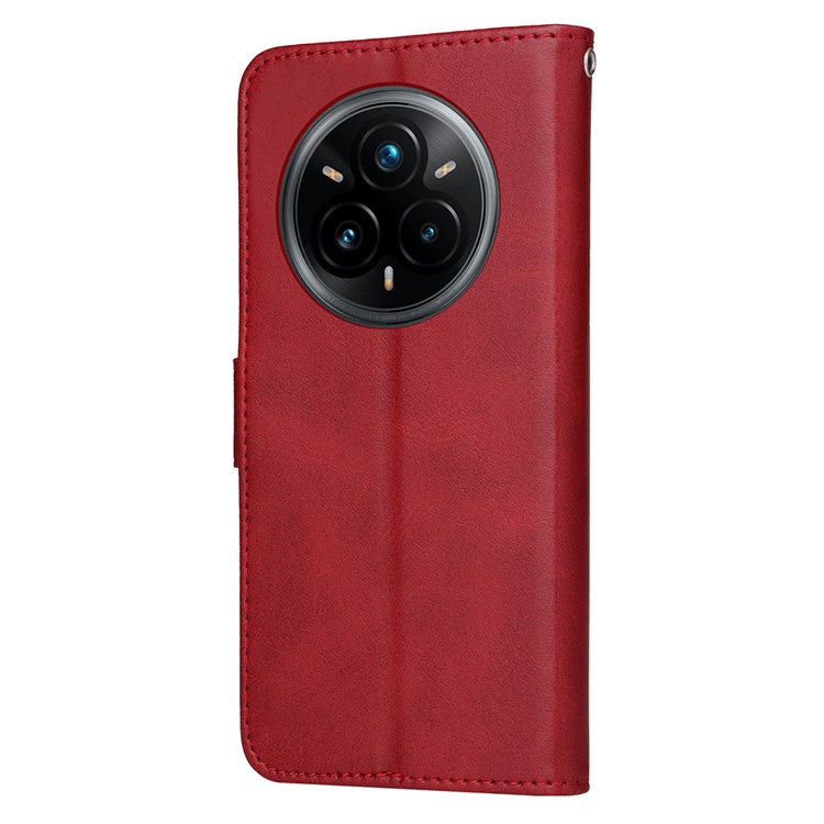 For Realme 14 Pro+ 5G Case Wallet PU Leather Folio Flip Phone Cover - Red