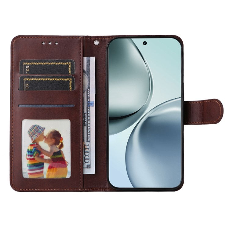 For Realme 14 Pro+ 5G Case Wallet PU Leather Folio Flip Phone Cover - Brown