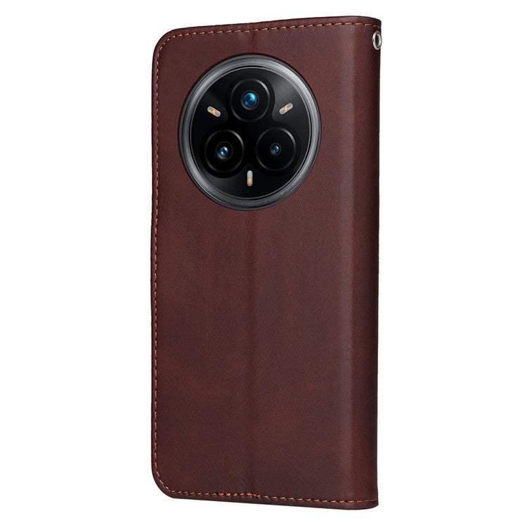 For Realme 14 Pro+ 5G Case Wallet PU Leather Folio Flip Phone Cover - Brown