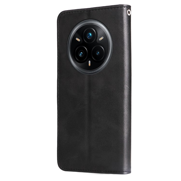For Realme 14 Pro+ 5G Case Zipper Wallet Calf Texture PU Leather Phone Cover - Black