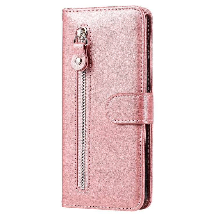 For Realme 14 Pro+ 5G Case Zipper Wallet Calf Texture PU Leather Phone Cover - Pink