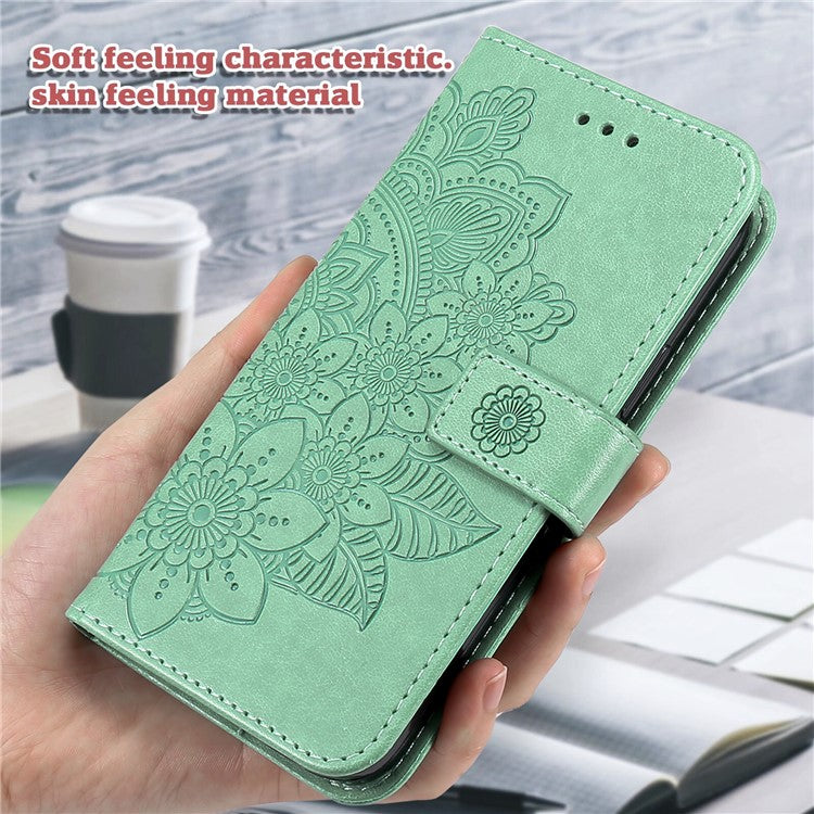 For Realme 14 Pro+ 5G Case Floral Pattern PU Leather Wallet Stand Phone Cover - Green