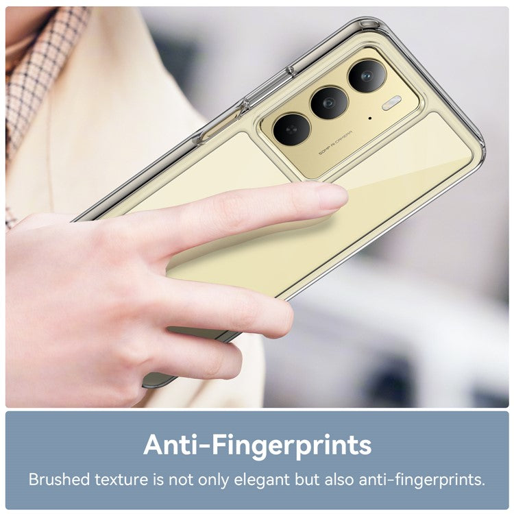 WANLONFENG MF Series for Realme 14x 5G Case TPU Acrylic Clear Phone Cover with Tempered Glass Film