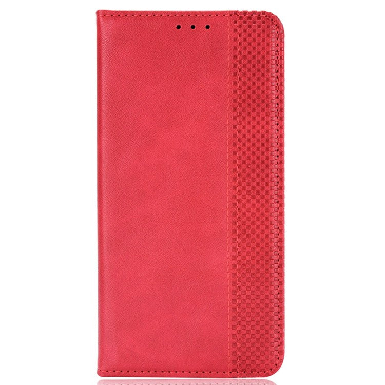For Realme 14 Pro 5G Case Wallet Stand Retro Texture Leather Phone Cover - Red