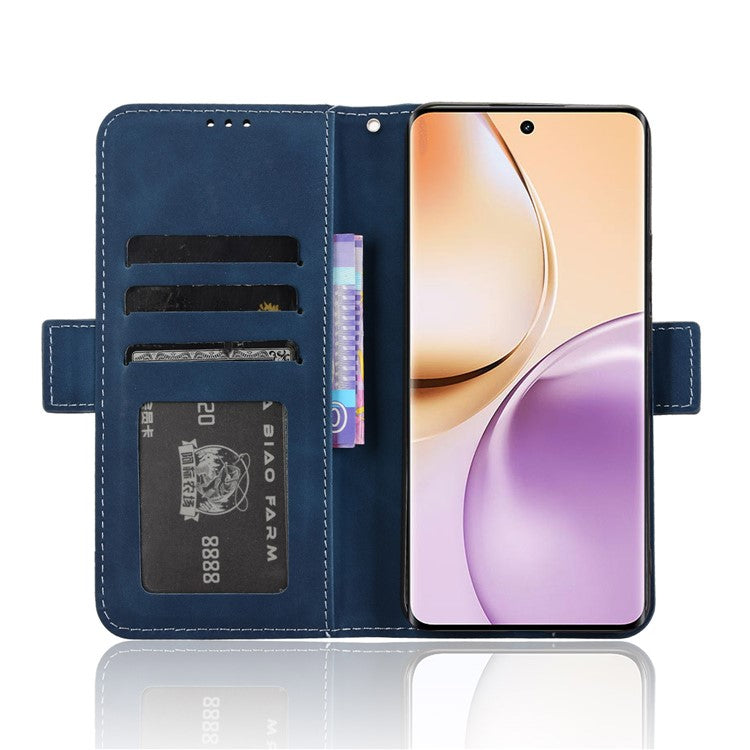 For Realme 14 Pro 5G Leather Case Phone Wallet Cover with Multiple Card Slots - Blue