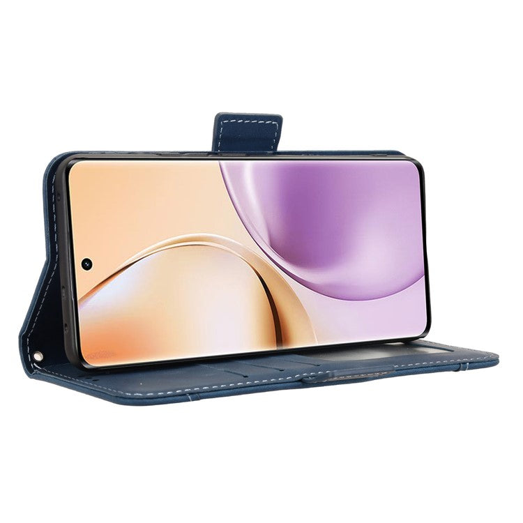 For Realme 14 Pro 5G Leather Case Phone Wallet Cover with Multiple Card Slots - Blue
