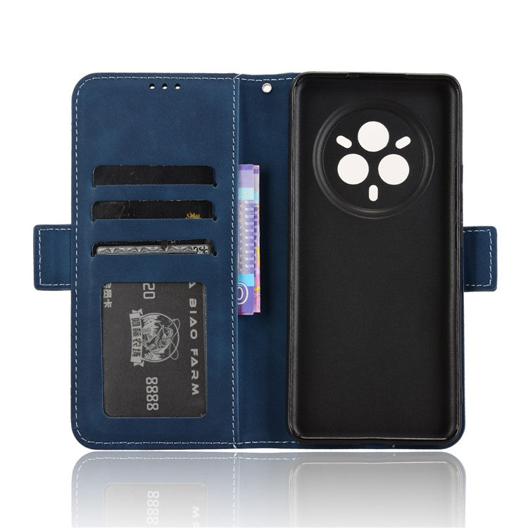 For Realme 14 Pro 5G Leather Case Phone Wallet Cover with Multiple Card Slots - Blue