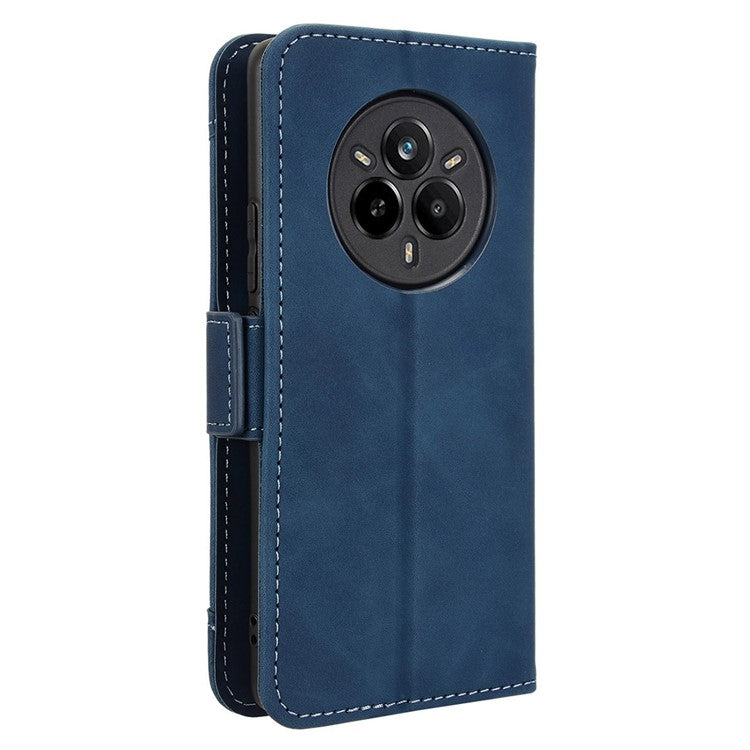 For Realme 14 Pro 5G Leather Case Phone Wallet Cover with Multiple Card Slots - Blue