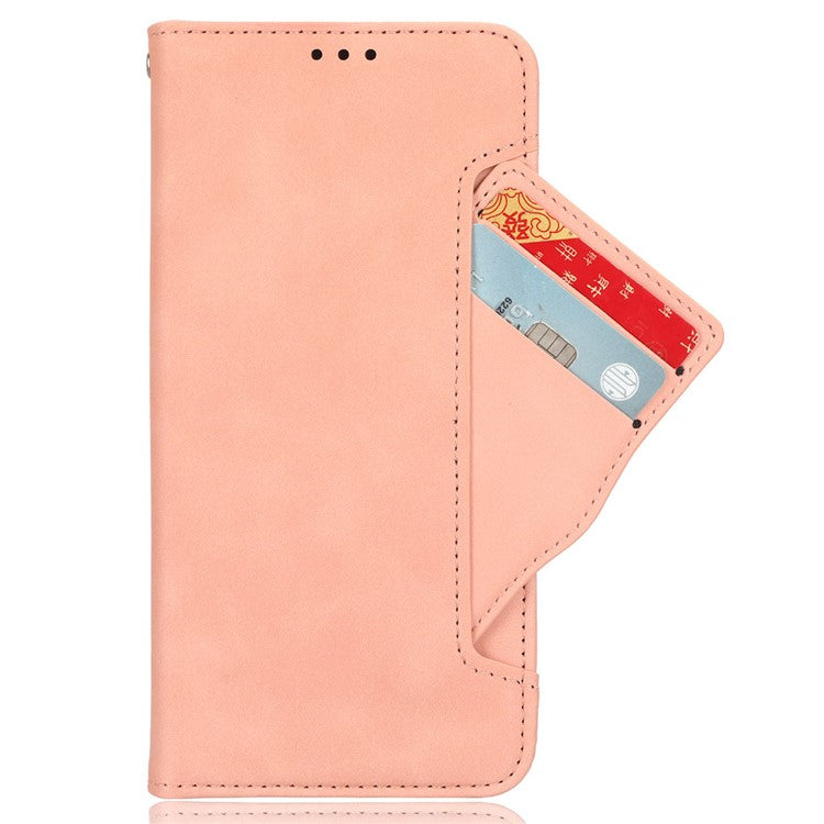 For Realme 14 Pro 5G Leather Case Phone Wallet Cover with Multiple Card Slots - Pink