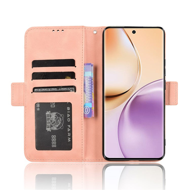 For Realme 14 Pro 5G Leather Case Phone Wallet Cover with Multiple Card Slots - Pink
