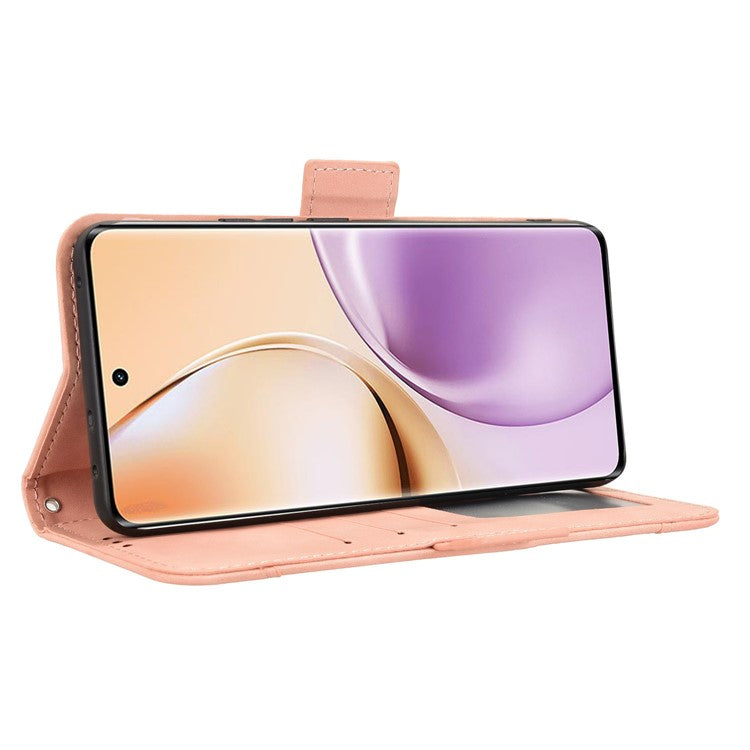 For Realme 14 Pro 5G Leather Case Phone Wallet Cover with Multiple Card Slots - Pink