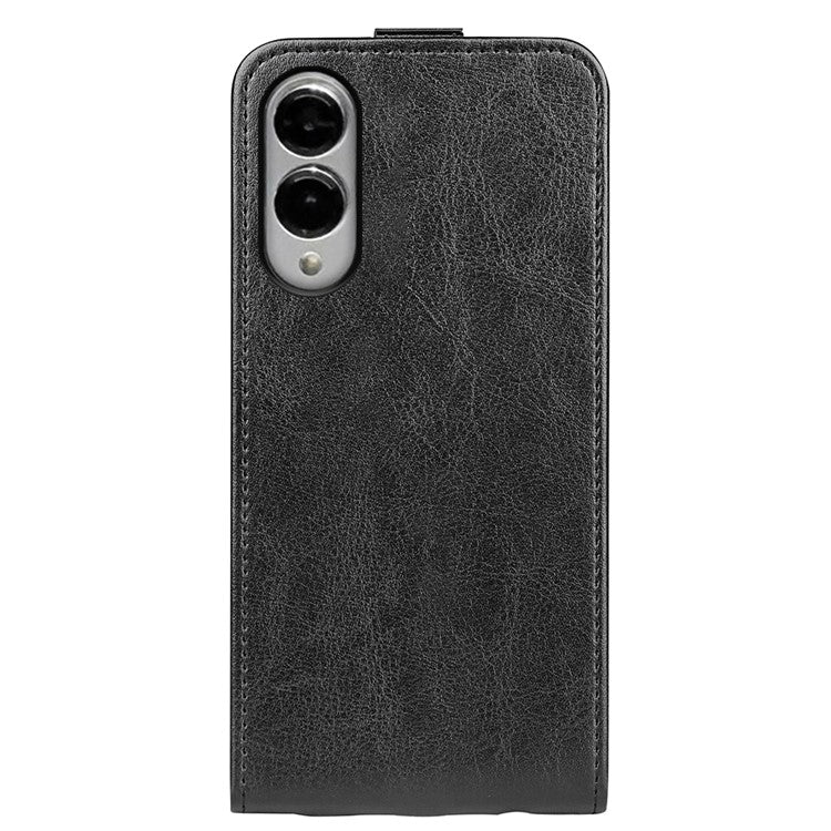 For Samsung Galaxy S25 Edge Case with Card Slots Vertical Flip Leather Phone Cover - Black