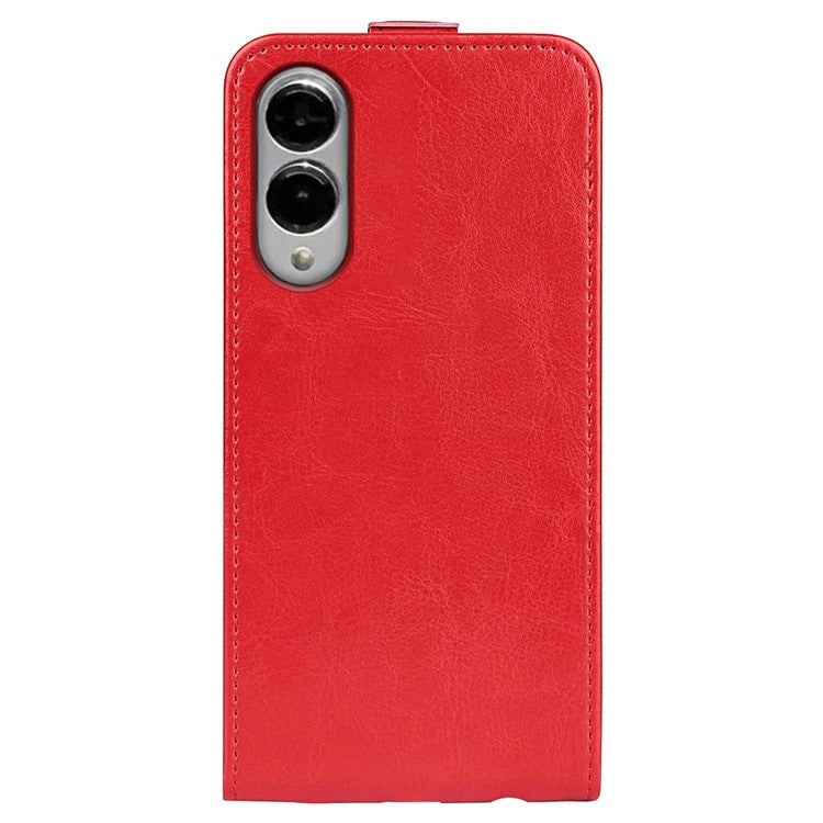 For Samsung Galaxy S25 Edge Case with Card Slots Vertical Flip Leather Phone Cover - Red