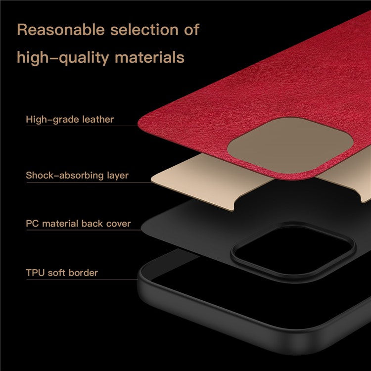 For Samsung Galaxy S25 Edge Case Retro Leather Coated PC + TPU Phone Cover - Red