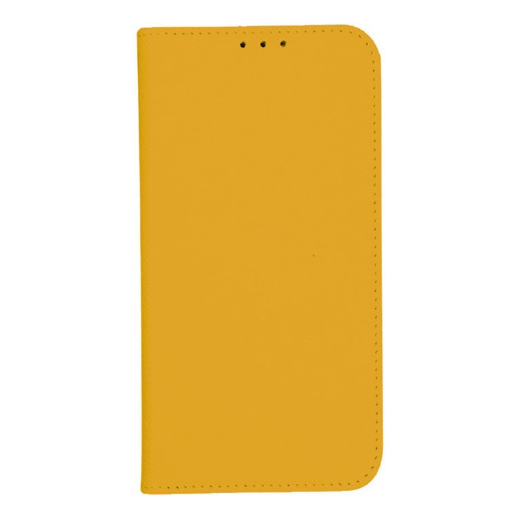 For Samsung Galaxy S25 Edge Case Cross Texture Leather Phone Cover Hidden Magnetic - Yellow