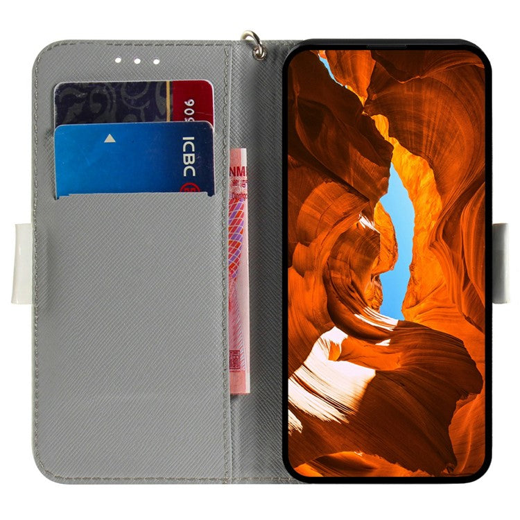 For Samsung Galaxy S25 Edge Case Pattern Printing Leather Wallet Phone Cover with Wrist Strap - Pug