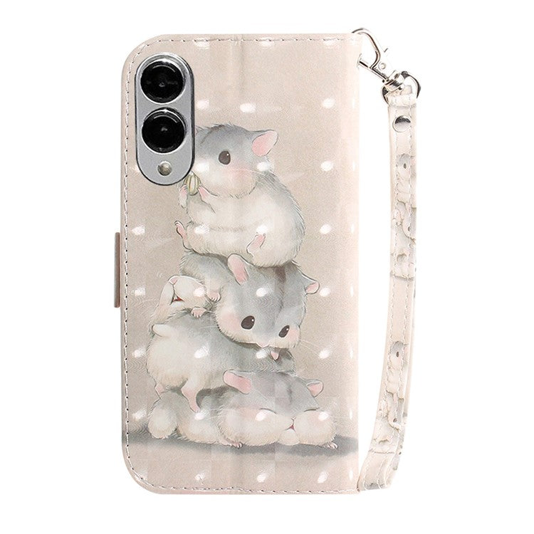 For Samsung Galaxy S25 Edge Case Pattern Printing Leather Wallet Phone Cover with Wrist Strap - Stacking Squirrels