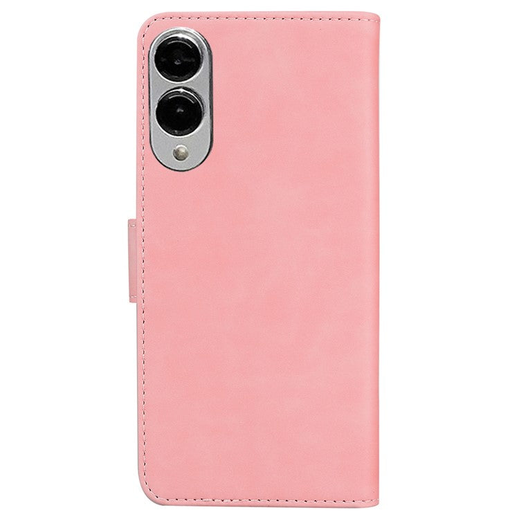 For Samsung Galaxy S25 Edge Case Solid Color Leather Wallet Phone Cover - Pink