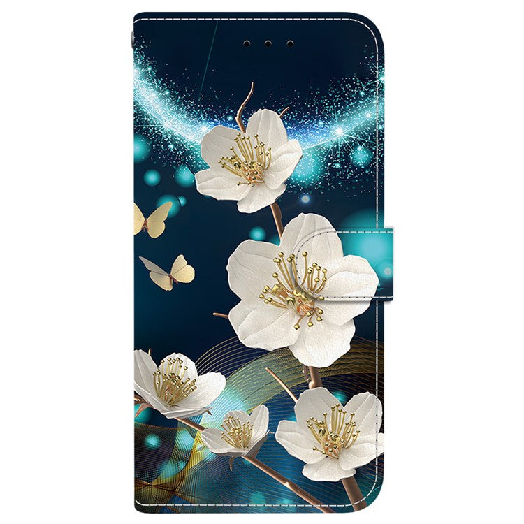 For Samsung Galaxy S25 Edge Case Pattern Printing Anti-Drop Leather Flip Wallet Phone Cover with Lanyard - Magnolia