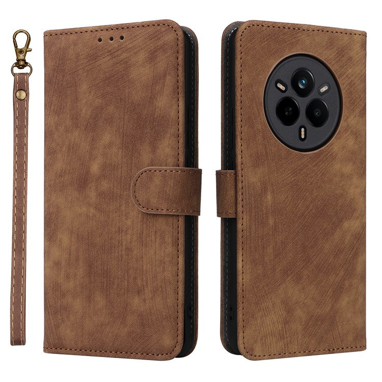 For Realme 14 Pro 5G Case Wallet RFID Blocking PU Leather Cover Viewing Stand - Brown