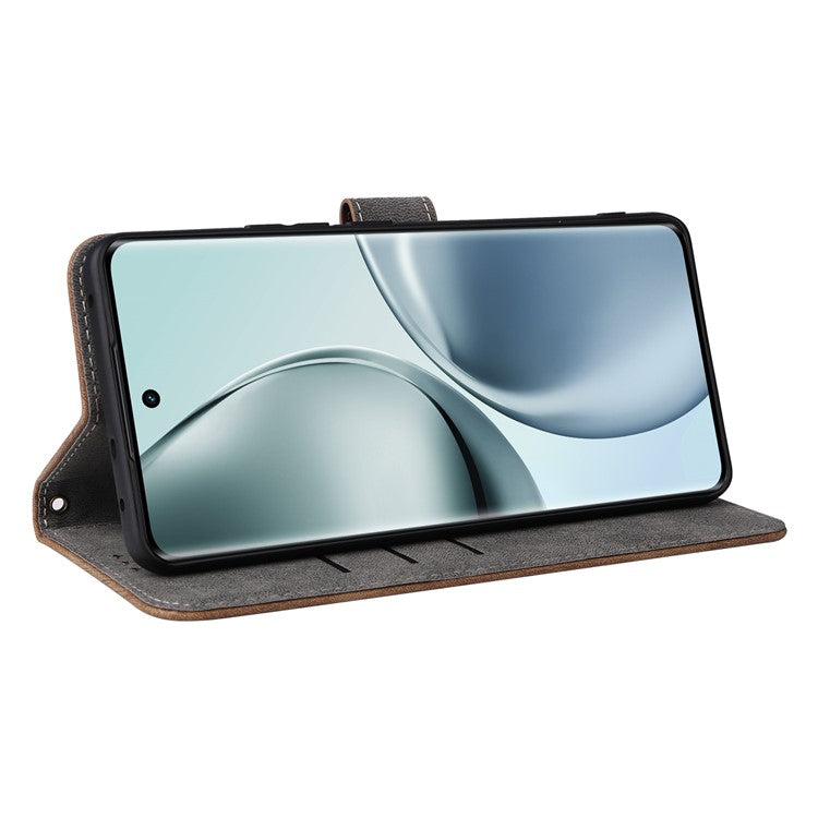 For Realme 14 Pro 5G Case Wallet RFID Blocking PU Leather Cover Viewing Stand - Brown
