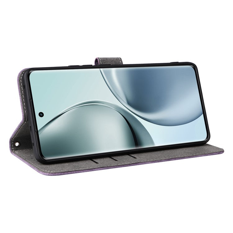 For Realme 14 Pro 5G Case Wallet RFID Blocking PU Leather Cover Viewing Stand - Purple