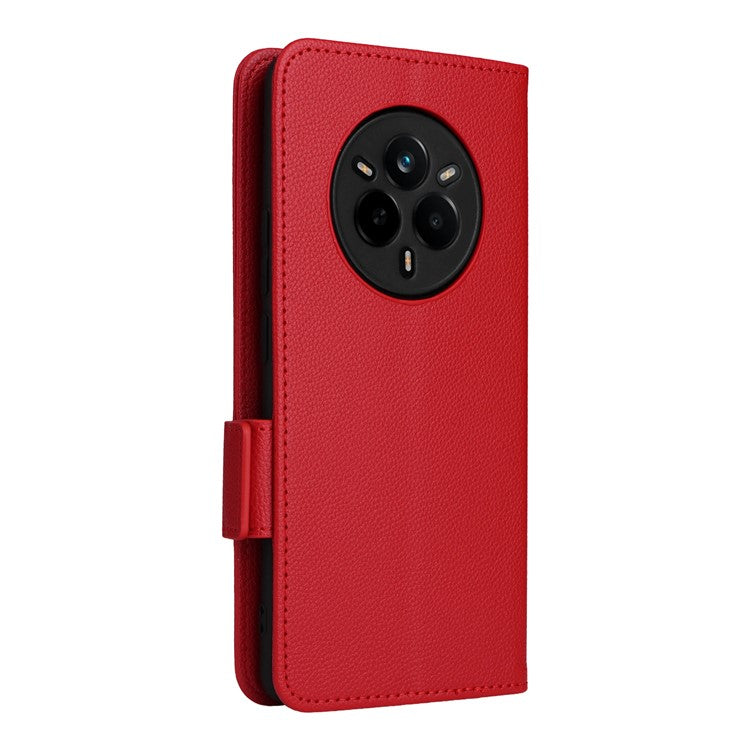 For Realme 14 Pro 5G Case Wallet Flip Litchi Texture PU Leather Phone Cover - Red