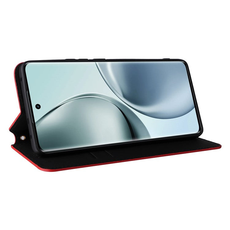 For Realme 14 Pro 5G Case Wallet Rhombus Imprinted Leather Phone Cover - Red