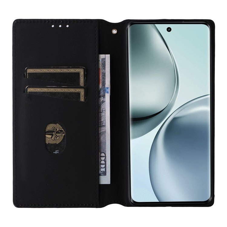 For Realme 14 Pro 5G Case Wallet Rhombus Imprinted Leather Phone Cover - Blue