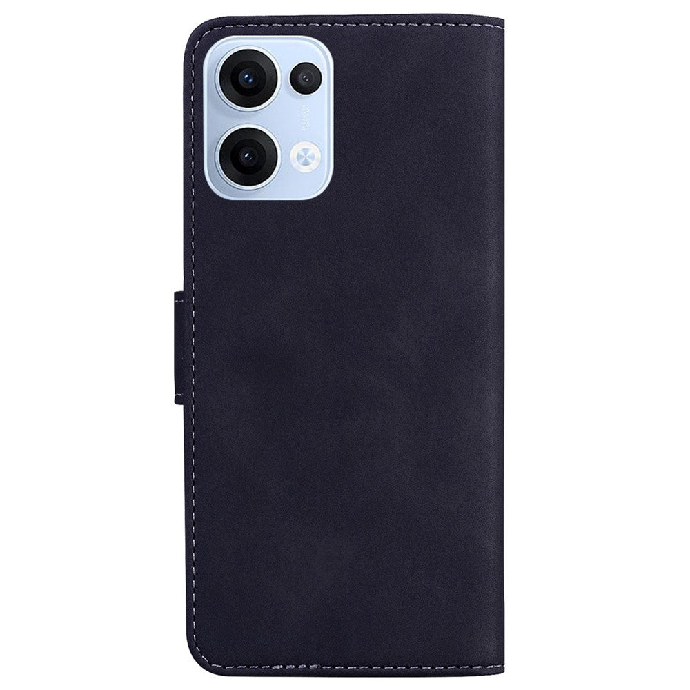For Oppo Reno13 5G (Global) Case Solid Color Leather Wallet Phone Cover - Black