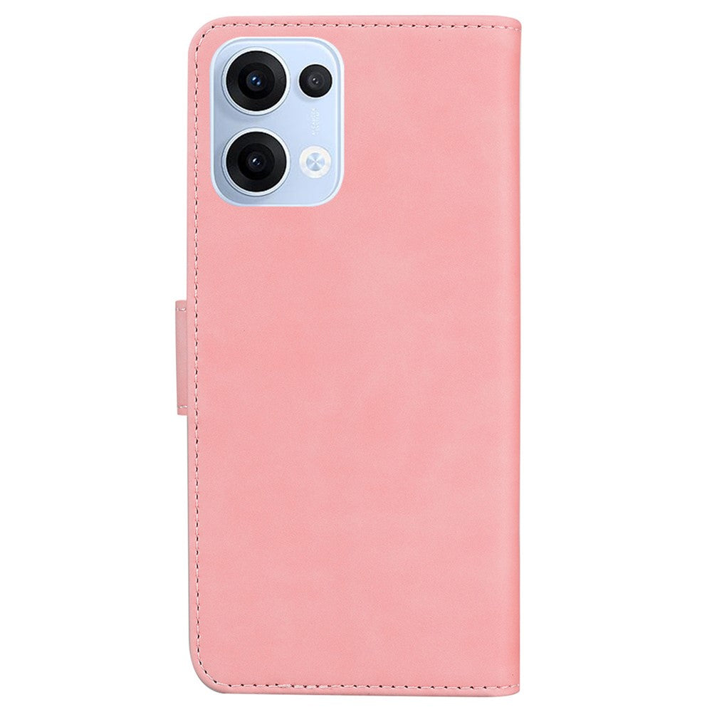 For Oppo Reno13 5G (Global) Case Solid Color Leather Wallet Phone Cover - Pink