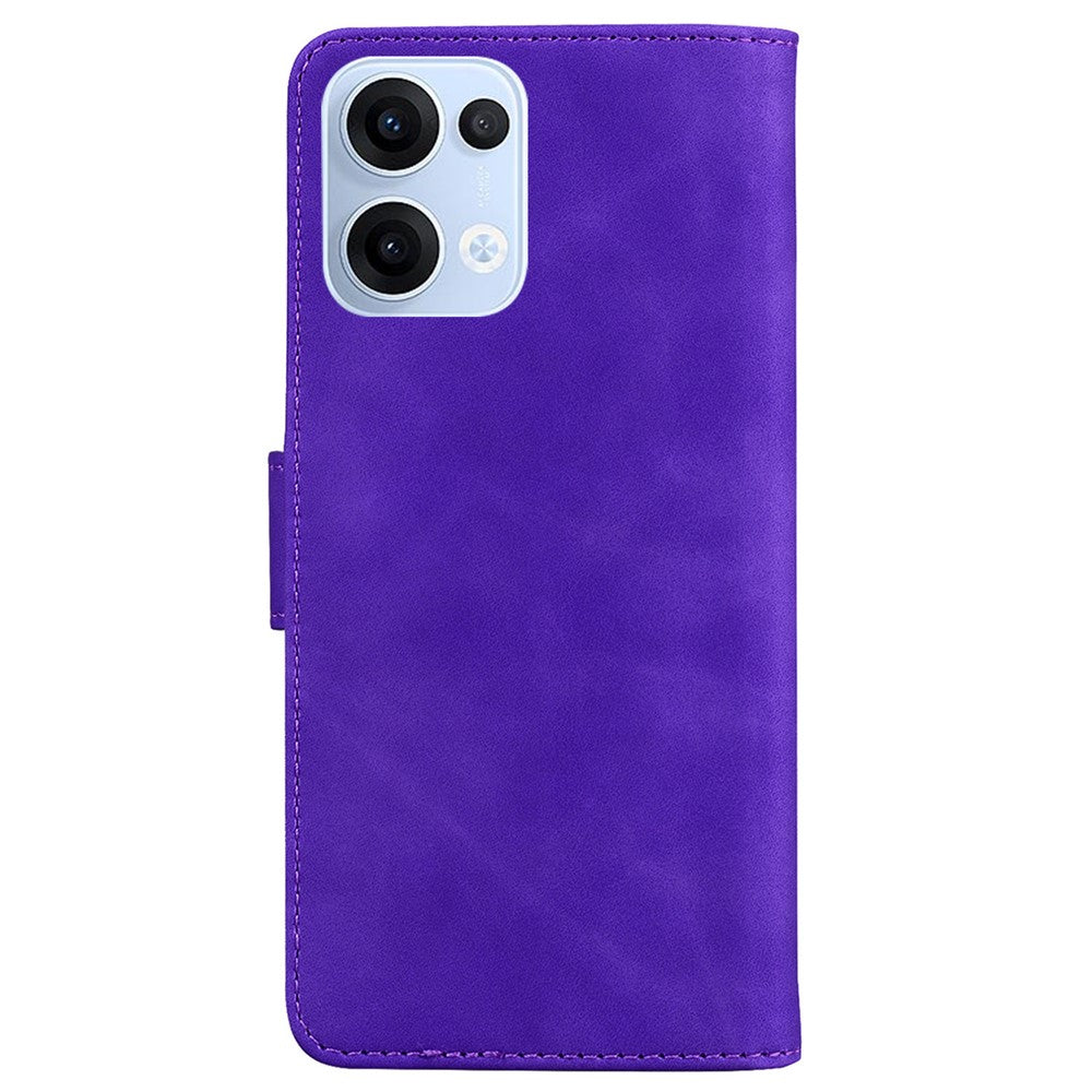 For Oppo Reno13 5G (Global) Case Solid Color Leather Wallet Phone Cover - Purple