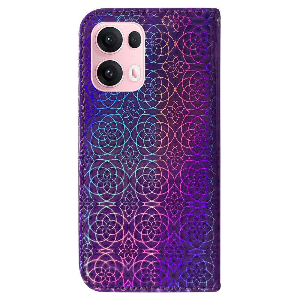 For Oppo Reno13 Pro 5G Stand Case Dazzling Flower Leather Phone Cover - Purple